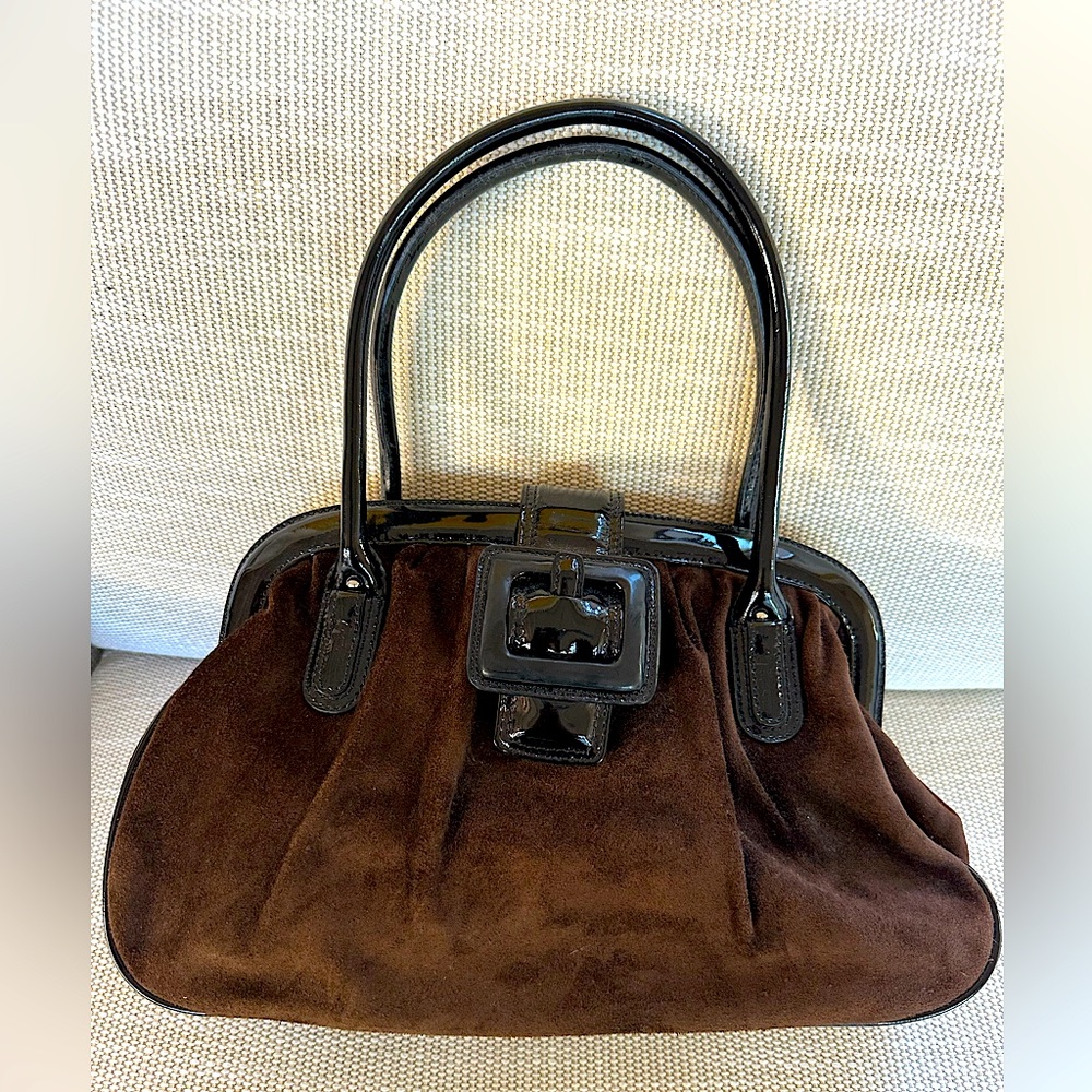 Never used Brown Suede Handle Bag